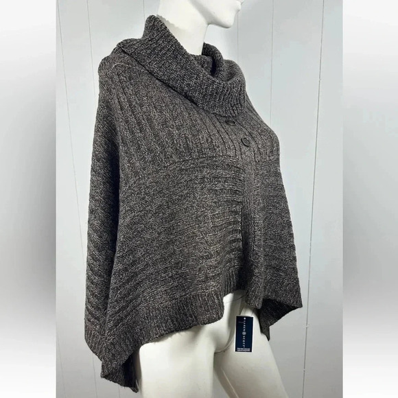Karen Scott Womens L/XL Brown Marled Shawl Collar Button Placket Kni… - Picture 3 of 7
